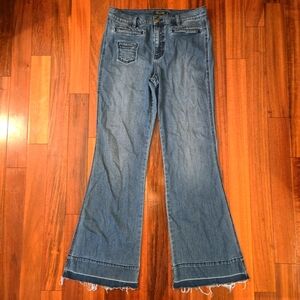 Level 99 Women's Denim Flared Jeans Sz.29 90s/Y2K Vibe Wide-leg Casual